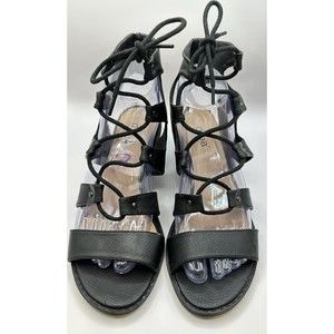 Diba Oribel Strappy Heeled Lace up Sandals Leather Sz 6.5